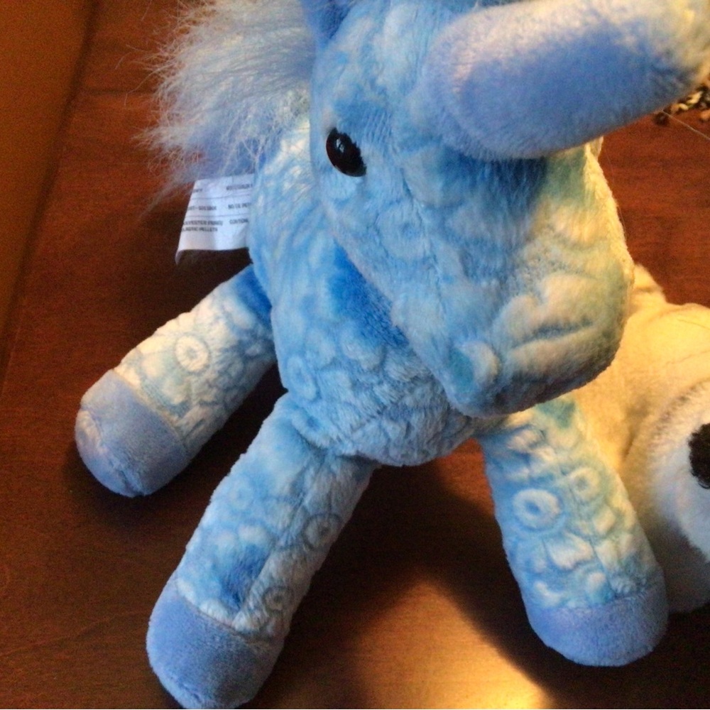 Blue Plush Unicorn Toy